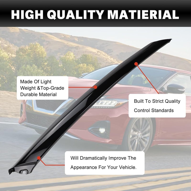 USTAR Windshield A Pillar Trim Molding Fit for Nissan Maxima 2016-2021 Replace 76837-9DD0A 768379DD0A Fit Front Left Driver Side - Image 3